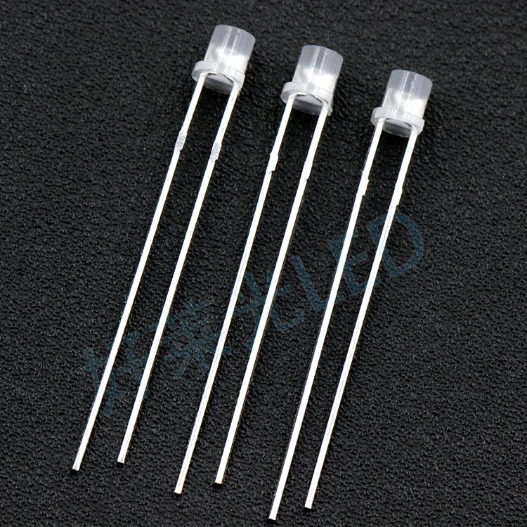 1000pcs/lot F3/3mm Flat Head Foggy Lens Long Leg with Edge White Emerald Green Red DIP LED Light Emitting Diode