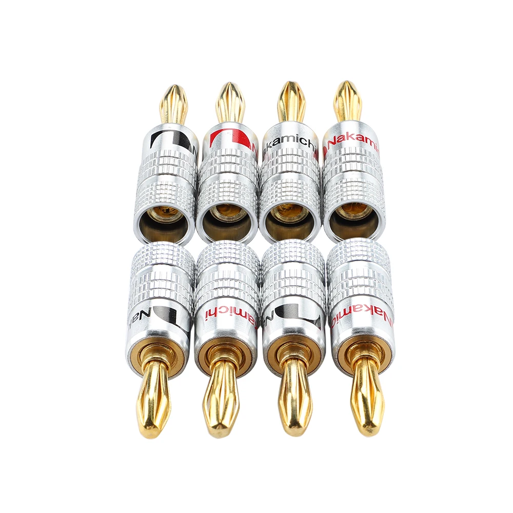 AIYIMA Banana Plugs8 pcs 24K مطلية بالذهب النحاس 4MM فانوس نوع الرأس موصلات لمكبر الصوت ومكبرات الصوت وجهاز الاستقبال