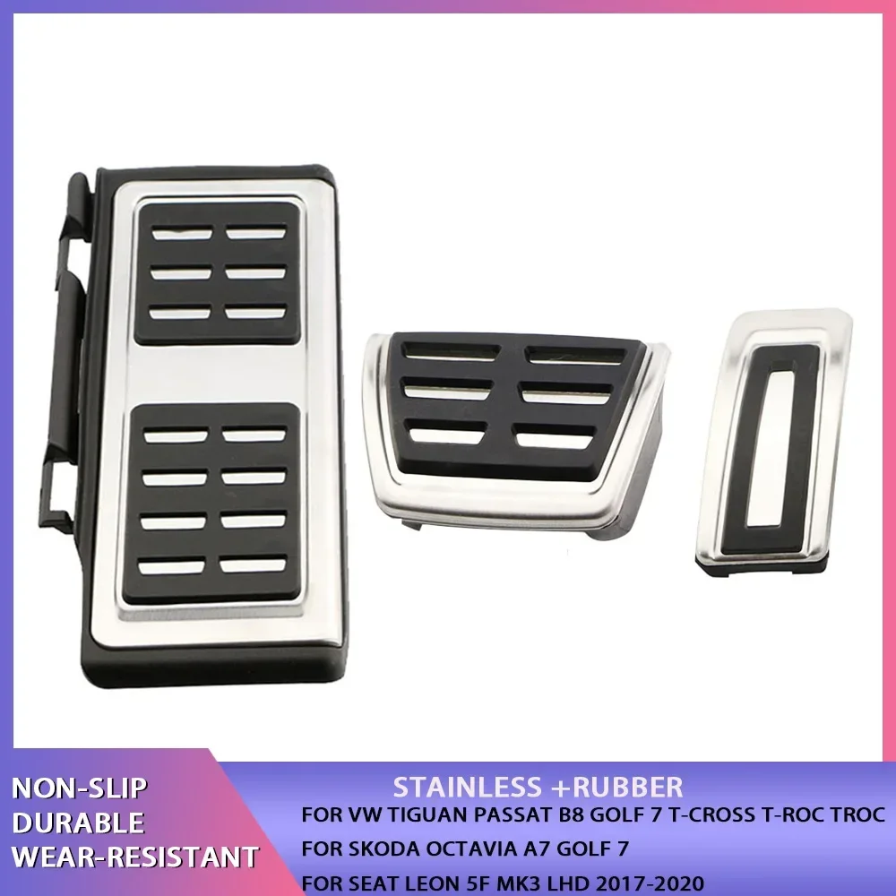 Penutup Pedal baja tahan karat untuk VW GOLF 7 8 GTi MK7 Lamando POLO A05 Passat B8 Skoda Rapid Octavia 5E 5F A7 2014 +