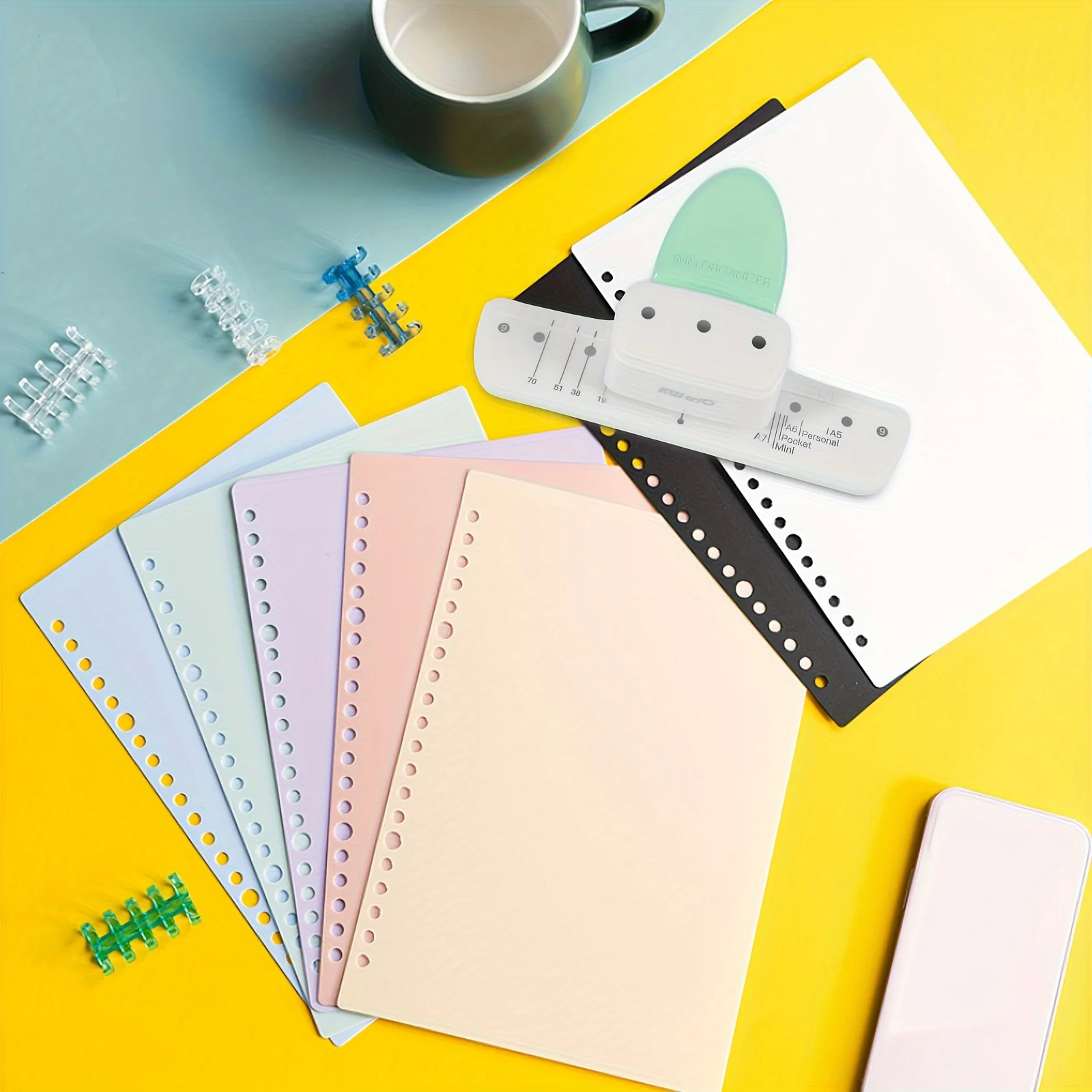 1 шт. зеленый дырокол для бумаги с 3 отверстиями, портативный дырокол для офисных файлов, инструмент для рукоделия для художественных и швейных принадлежностей, пластиковый материал