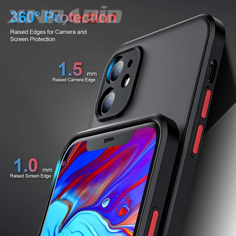Fashion Matte TPU Phone Case For iPhone 17 Air 16e 16 15 14 13 12 11 Pro Max Plus Armor Bumper Shockproof Silicone Hard PC Cover - náhled 3
