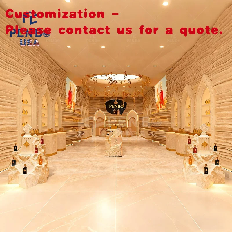 

на заказ. Высококачественный парфюмерный магазин в арабском стиле. Дизайн интерьера. Торговый центр. Мраморный парфюмерный магазин. Настройка мебели. Парфюмерный бар De.