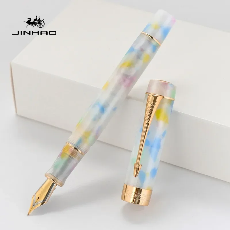 Imagem -03 - Jinhao 100 Caneta Tinteiro Centenária em Forma de Seta Clipe Dourado com Conversor Material de Escritório Escolar Escrita Papelaria