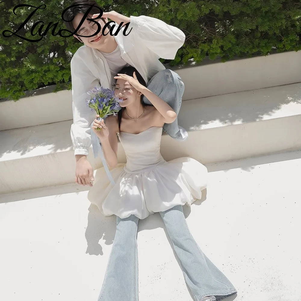 ZanBan Customized Sleeveless Sweetheart Collar Party Short Dress New 2026A-Shaped Flower Bud Short Dress Garden Photo Shoot
