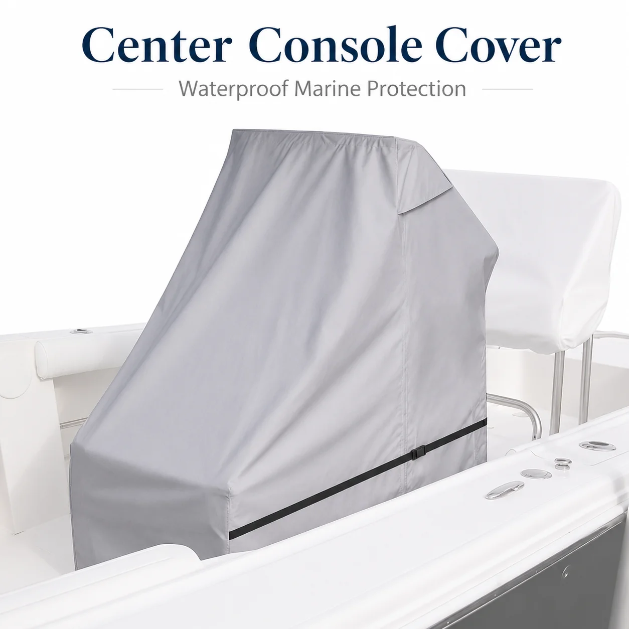 Waterproof Boat Console Cover Oxford Sunproof Windproof Dust Cover with Elastic Rope Buckle Strap for Yacht Marine Accessories