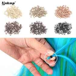 100Pcs Silicone Nano Rings For Nano Rings Copper With Silicone Lined Hair Beads Hair Rings Hair Extension Tools 5.0*3.0*3.0mm