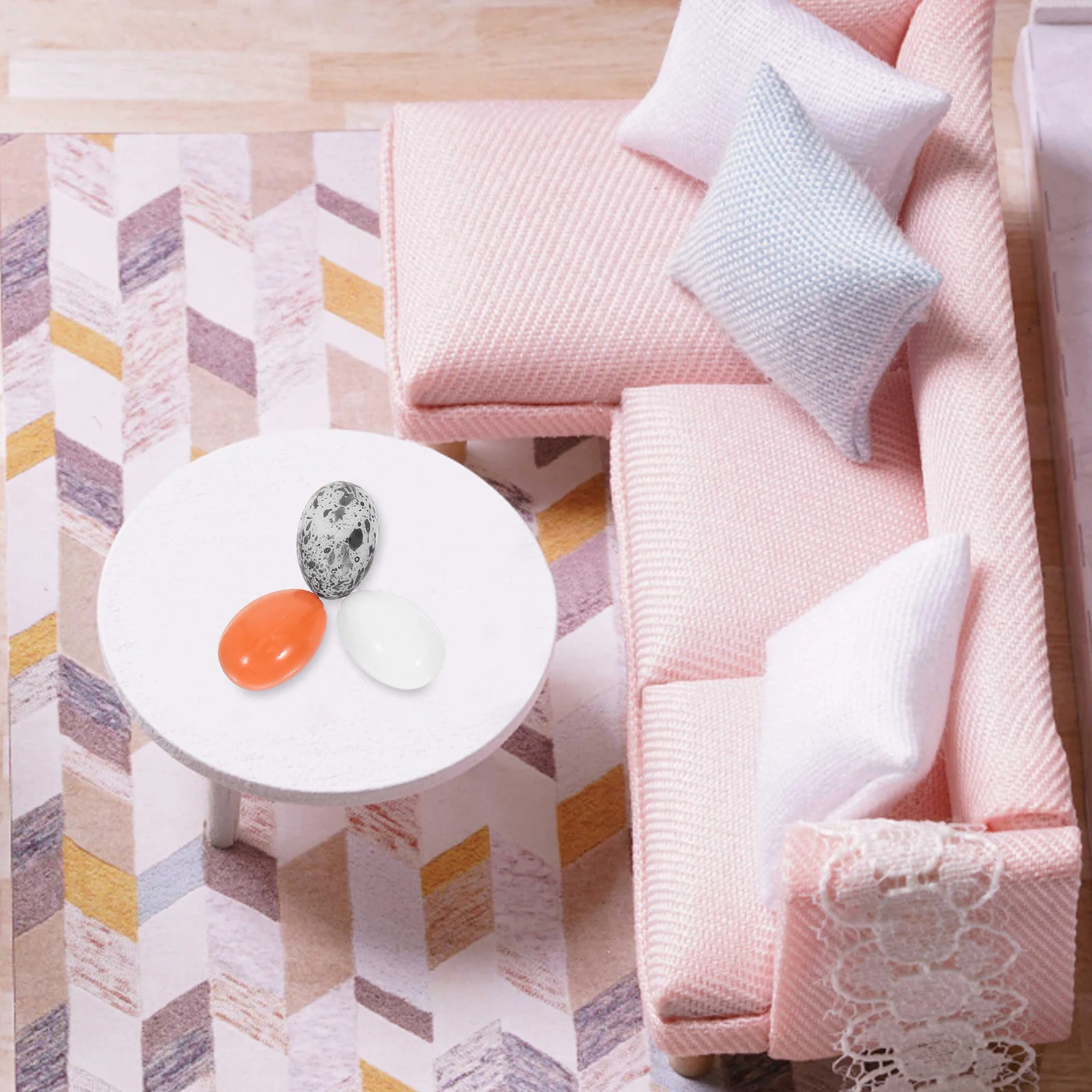 Oeufs miniatures à Texture réaliste, 36 pièces, accessoires de décoration de Micro paysage en plastique Durable, Micro ornement de paysage