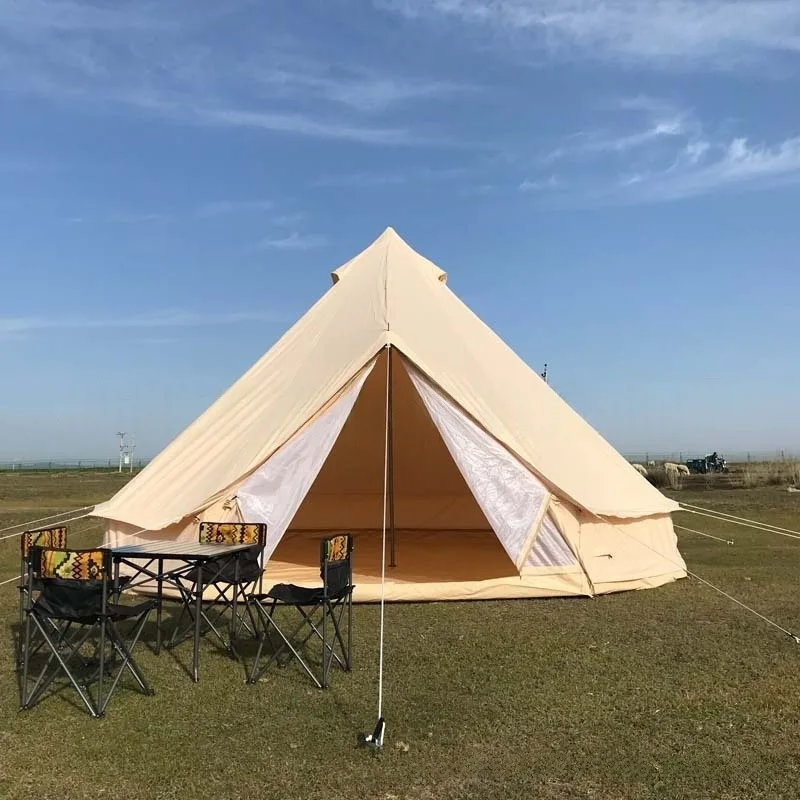 2026 Octagonal Bell Tent Luxury Portable Glamping Yurt Four-season Large Family Camping Mongolian Tent Custom Factory Customprom