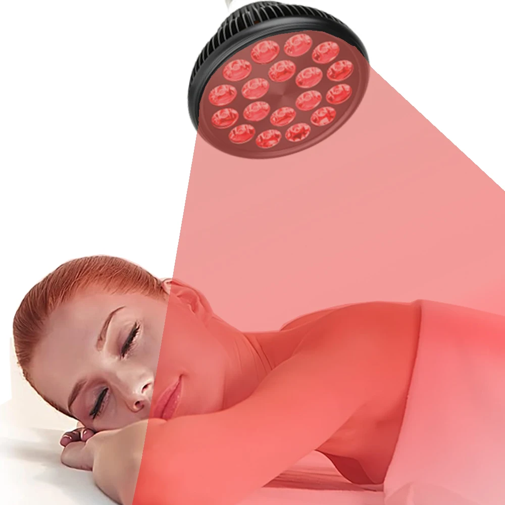 E27 Red Light Therapy Lamp for Face 54W 660nm&850nm Infrared Light Therapy Bulb for Muscle Joint Pain Relief Skin Health Tools