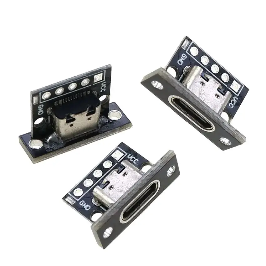 YuXi 1PCS USB 3.1 Double-sided Positive/Negative Plug-in Test Board With PCB Board Connector Data Type-C Female  Charging Port