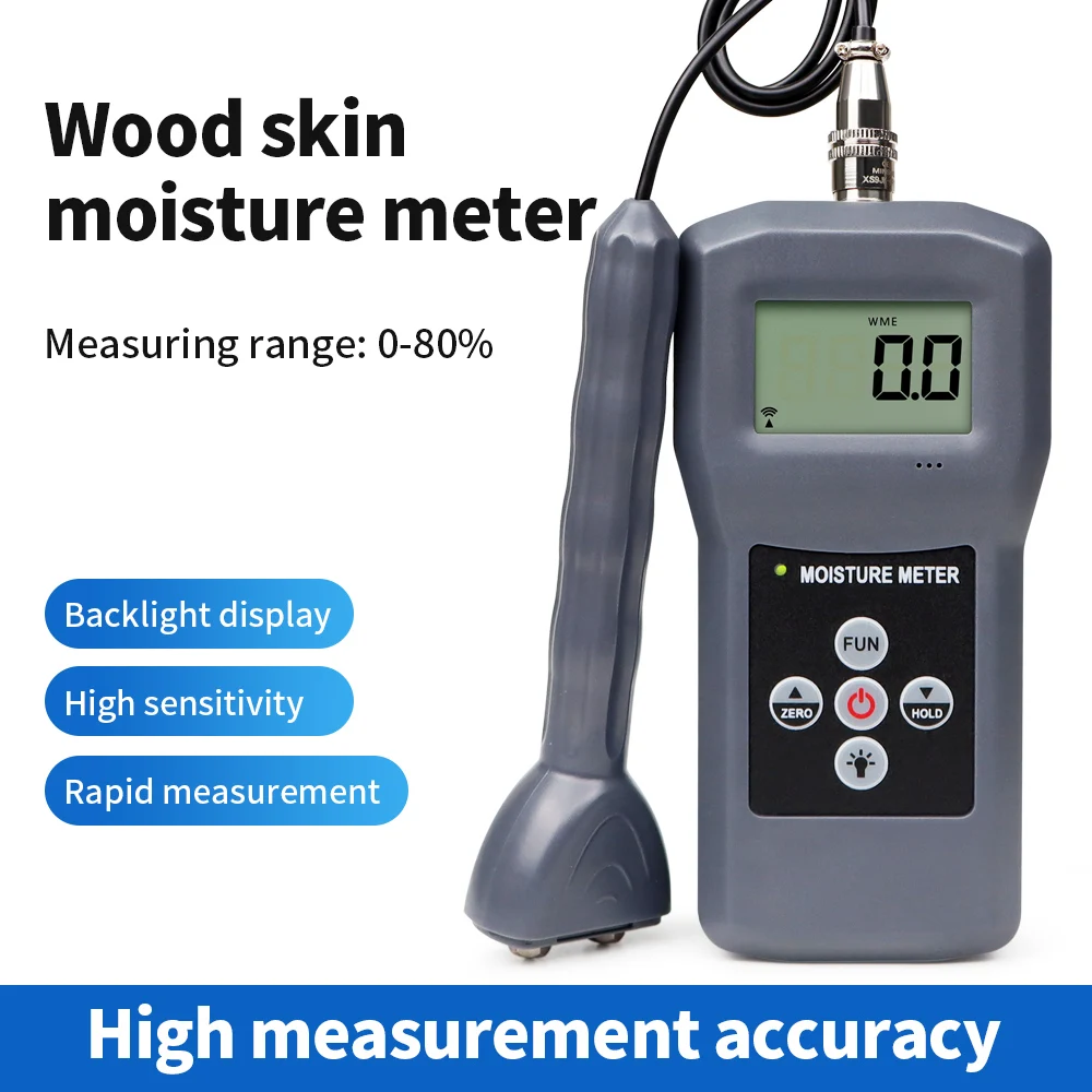 MS7100 Wood Moisture Meter Veneer Timber Moisture Content Tester Paperboard Humidity Detector for Floor Furniture Manufacturing