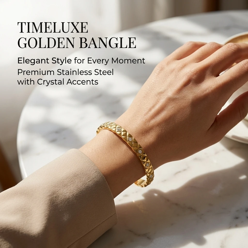 Gold Color Adjustable Rhombic Zircon Bangle, Stainless Steel Bohemian Style Bracelet for Women Luxury Fashion Jewelry Gift 4/6mm
