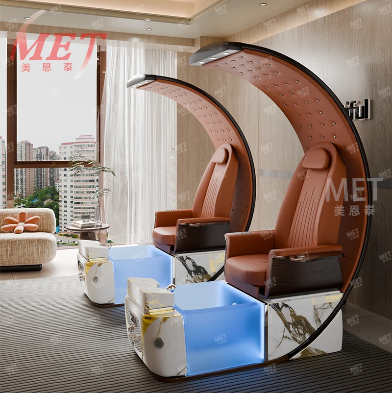 

Modern Luxury Professional Full Massage Foot Spa Throne Recliner Electric Pedicure Chair For Nail Salon With Plumbing