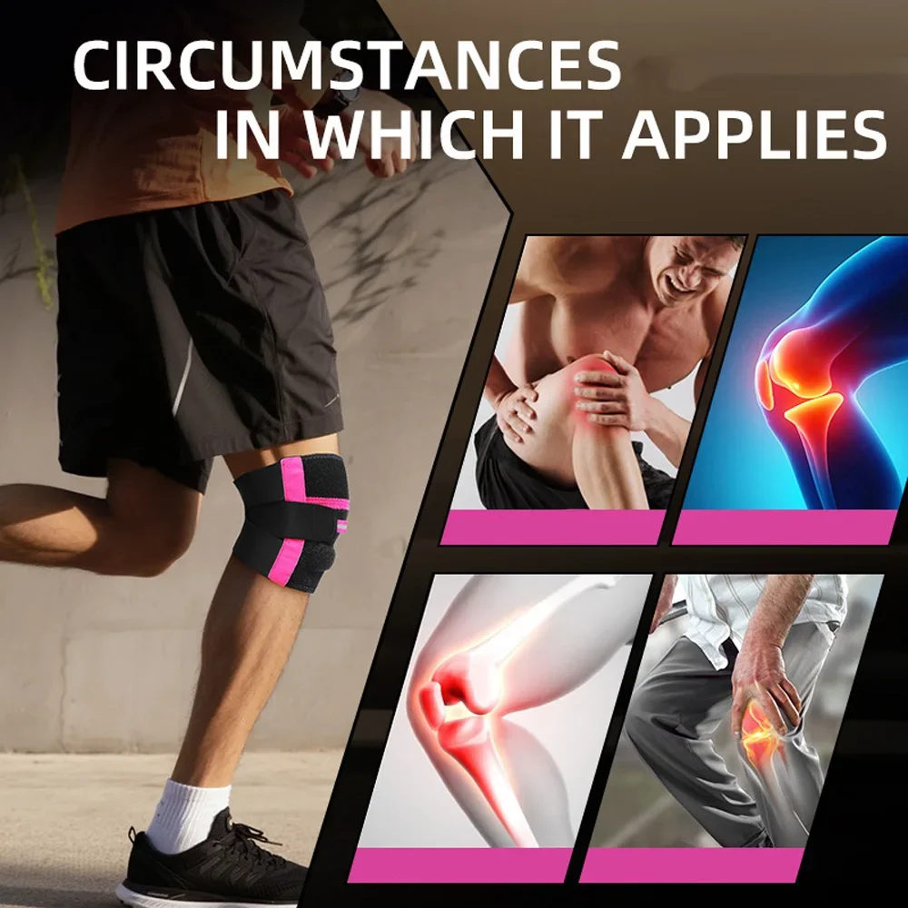 1PC Non-Slip Meniscus Knee Pad,High Elastic Patella Knee Brace with Spring Support Strip,Adjustable Knee Protector for Jump Rope