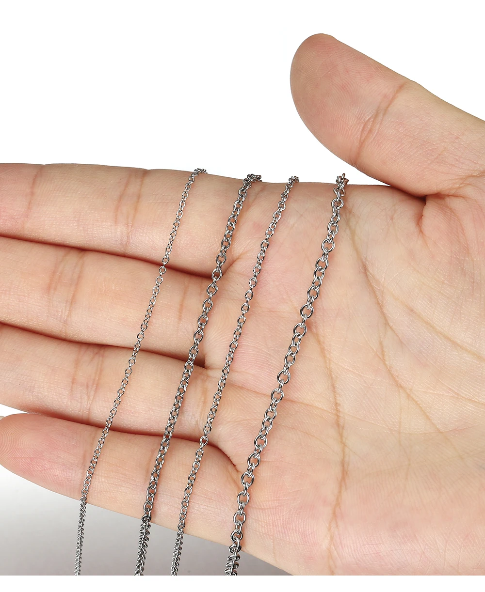 2 Meter 1,2/1,5/2,0/2,5 mm goldfarbene O-förmige dünne Kette aus Edelstahl für Armbänder, Halsketten, DIY-Schmuckherstellungszubehör – Detail 9