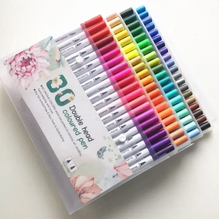 Fineliners-Ensemble de stylos pinceaux à pointe pour touristes, marqueurs d'art pour documents à l'eau, couleurs, 12 pièces, 24 pièces, 36 pièces, 48 pièces, 60 pièces, 80/100 pièces, offre spéciale