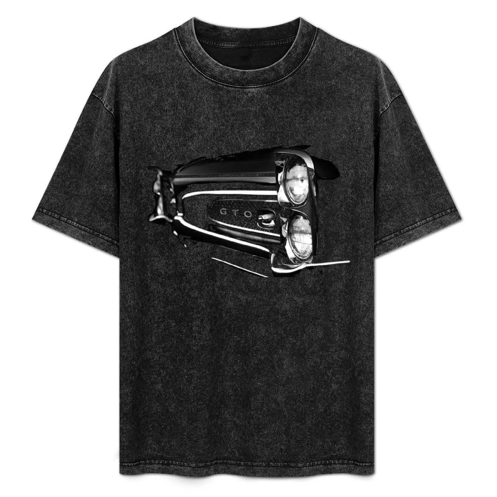 

1967 Pontiac GTO Black - high contrast 1 T-Shirt Short sleeve tee football t shirt blacks Men's t shirts