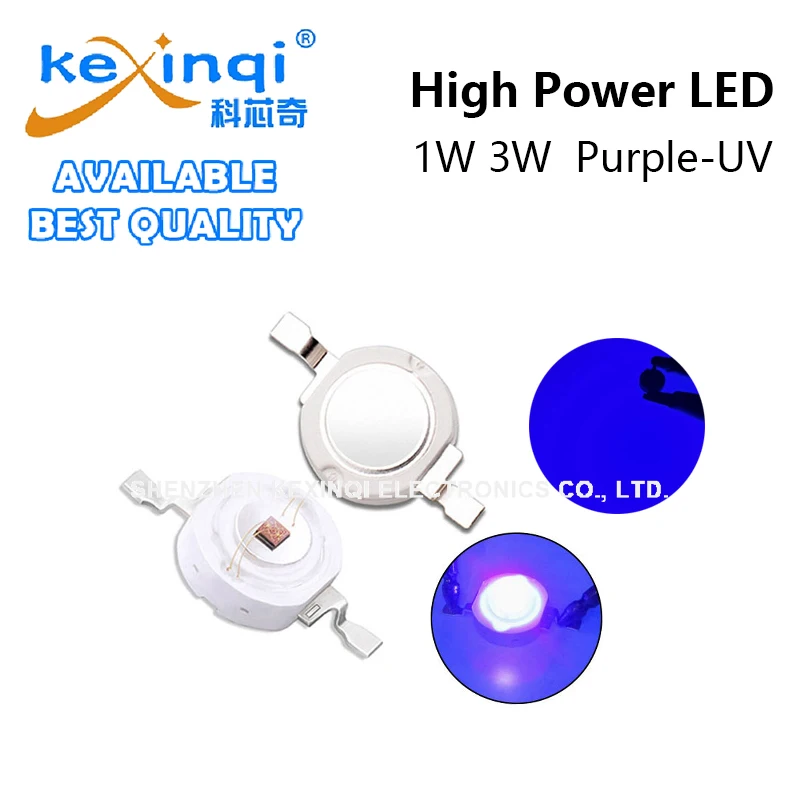 (2-5pcs) High Power LED Beads 1W 3W High-Brightness UV Ultraviolet Spotlights 395-400nm 365-370nm