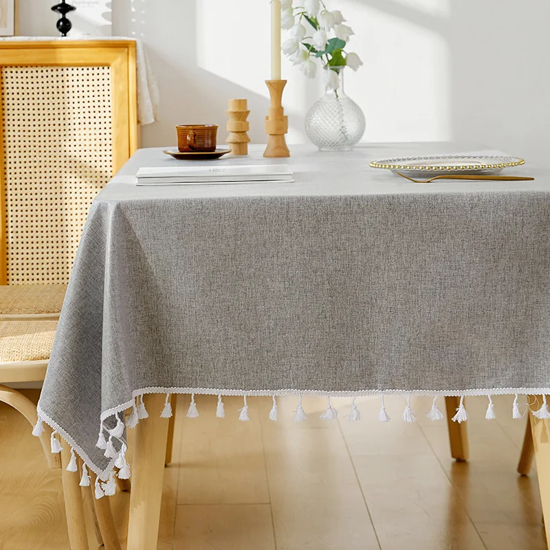 L-B-7 Tablecloth non washable small and fresh rectangular dining table fabric tablecloth