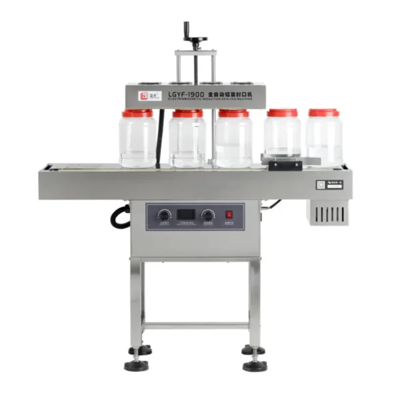 

automatic continuous electromagnetic induction aluminum foil film plastic bottle sealing machine