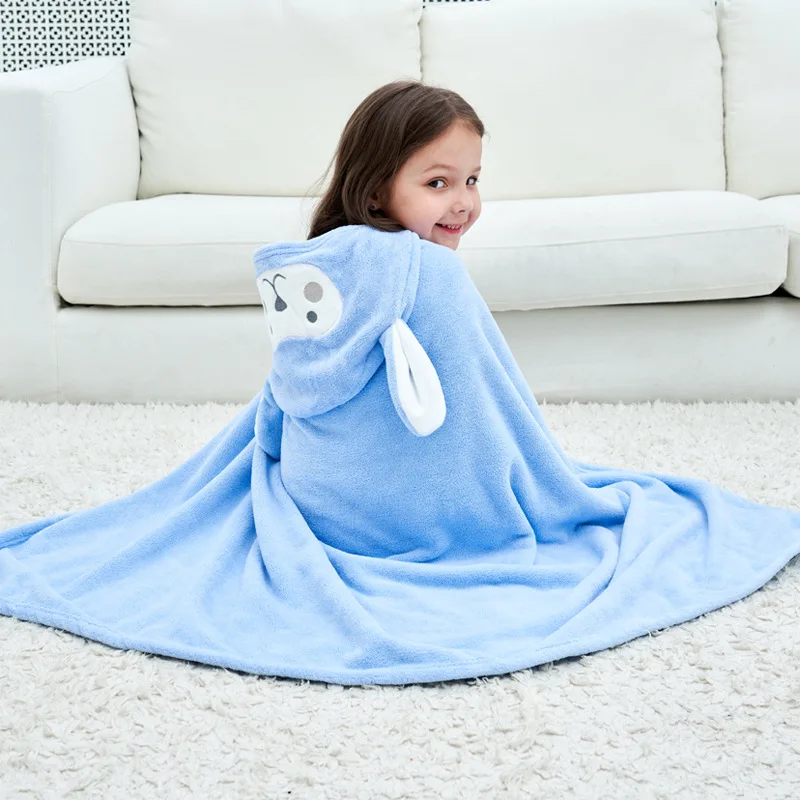 New Fashion Baby Hooded Towels Soft Bath Towel Blanket Warm Sleeping Swaddle Wrap Infant Cartoon Bebe Boy Girls Cloak Cape70*140