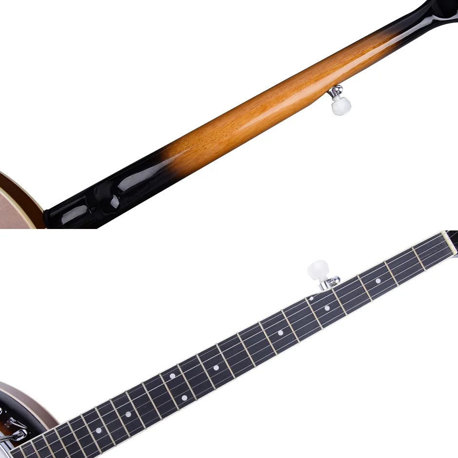 5-strings Banjo Stringed Instrument Standard 5 Strings BANJO Instrument 22 Frets Banjo Length 37inch 96cm Banjo Sapele Back Side