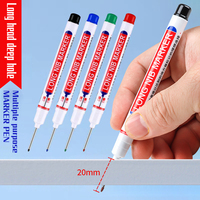 1/3Pcs/Set Long Head Markers Bathroom Woodworking Decoration Multi-purpose Deep Hole Marker Pens  Red/Black/Blue/Green/White Ink