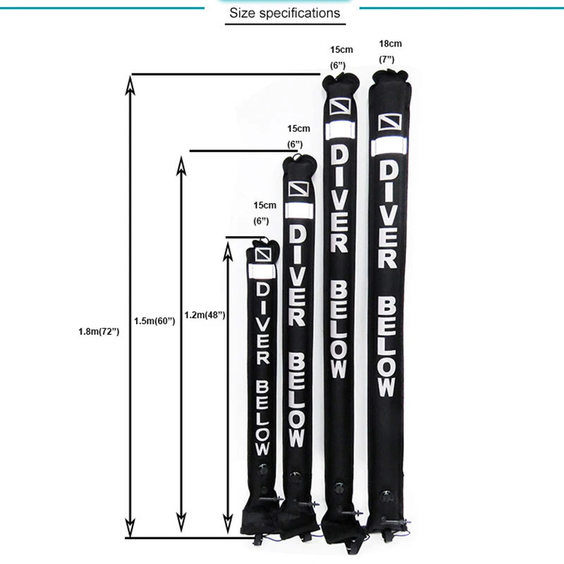 العوامة الملونة السطحية ، سلامة الرؤية ، نفخ الغوص SMB ، تنبيه الغوص ، تحت DSMB الغوص ، معدات السلامة والعتاد