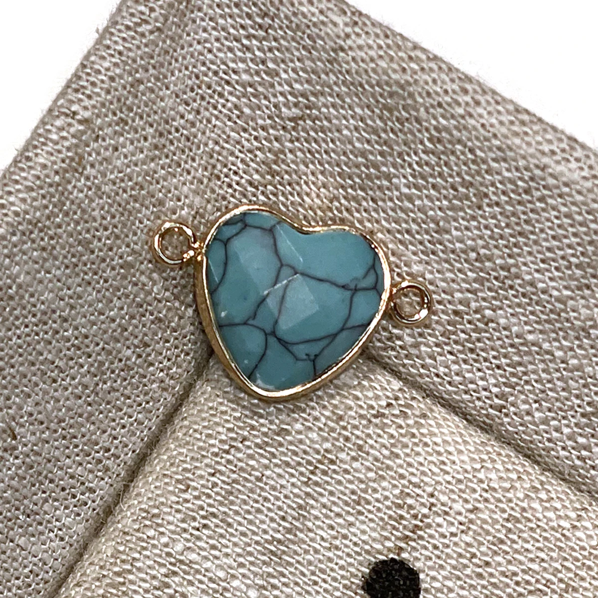 2 Stück Verbindungsstücke aus Naturstein mit Goldrand, facettiert, 13x20mm, für Schmuckherstellung, DIY-Halskette, Armband, Ohrringe, Zubehör – Detail 5