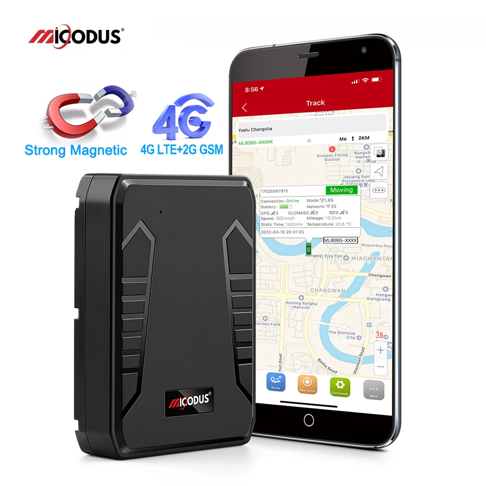 4G MiCODUS GNSS Locator ML808G 10000Mah Magnet Asset GPS Tracker Vehicle Waterproof Voice Monitor Geo-fence Lifetime Free APP