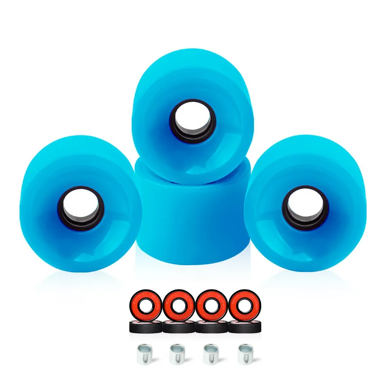 

70x51mm Longboard PU Wheel Skateboard Soft Wheel 4 Piece Per Set 78a Transparent Elastic Skate Wheels Parts Supply DIY Scooter