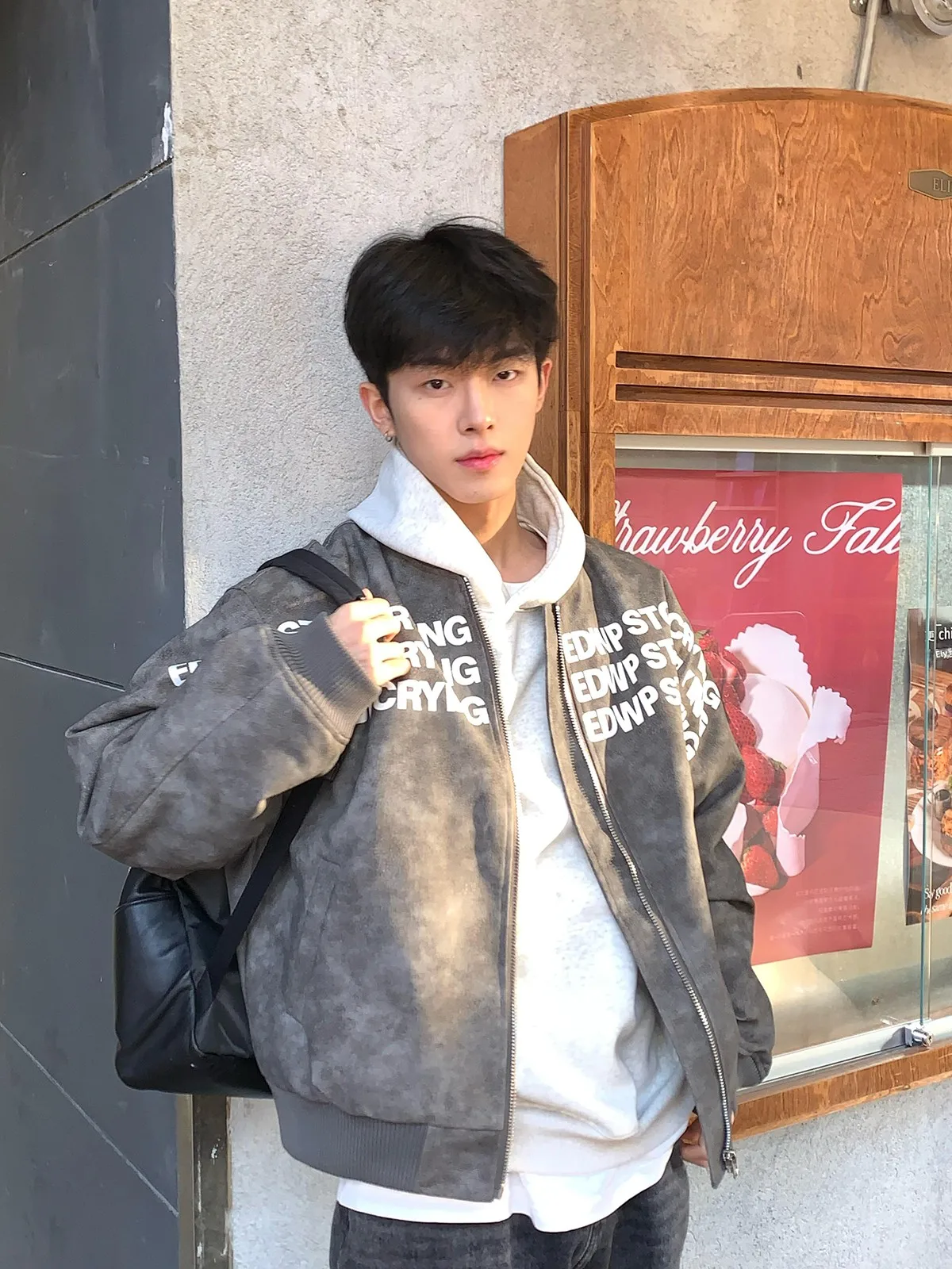 

Американская ретро-бейсбольная куртка для мужчин, весенне-осенняя, в стиле хип-хоп, уличная мода, крутая кожаная куртка свободного кроя, молодежный тренд, с длинными рукавами