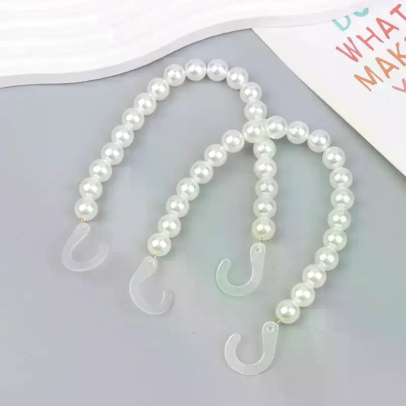 【New】2Pcs Imitation Pearl Chain Shoe Charms Detachable Artificial Pearl Shoe Chains Fashion Simple Shoes Buckle Shoes Decoration