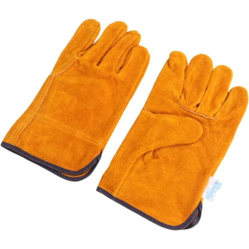 

Work Gloves Heat Insulation and Scald Protection Full Cowhide Leatherfor Welding Barbecue Soldering and Firewood Handling