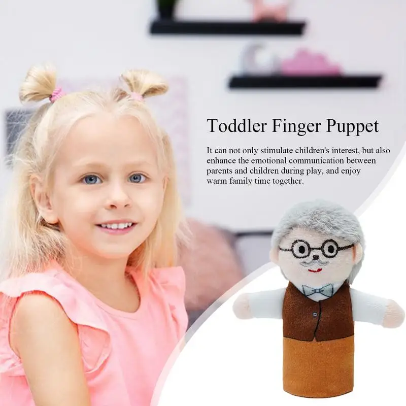 Finger Puppets for Kids Cartoon Family Plush Finger Puppets Comfort Early Educational Toy with Smooth Edges for birthday Gift