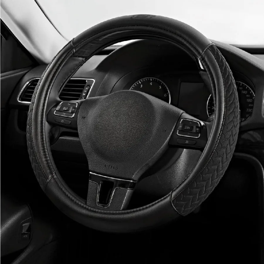 

Steering Wheel CoverMax Cushioning Leather Steering Wheel Cover Universal Fit 14" 1/2-15" Car Wheel Protector for Men Women Fit