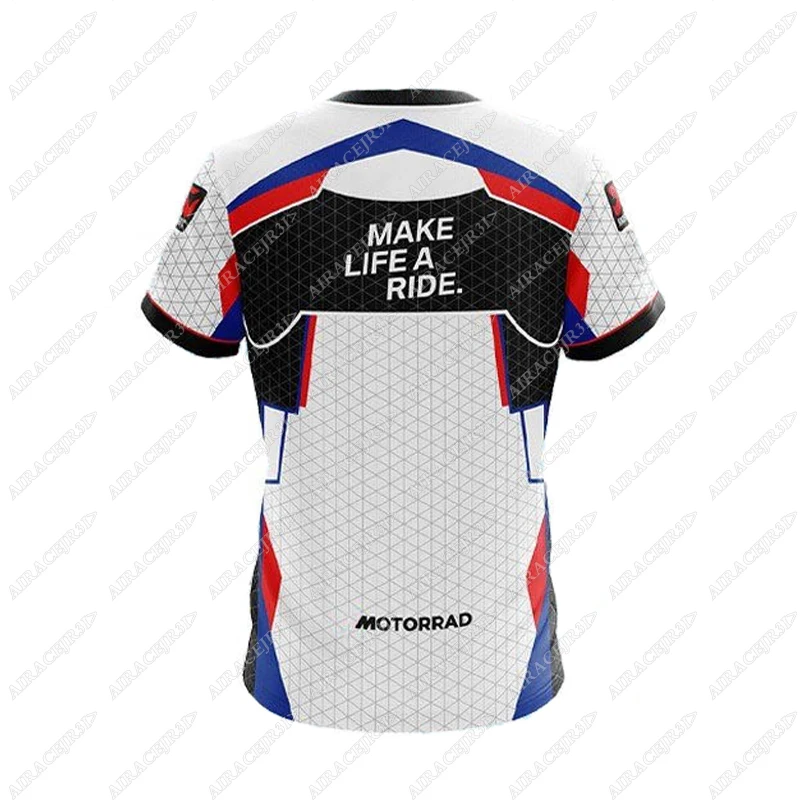 WorldSBK For BMW Motorrad Racing Team Rally Motorsport Motorcycle T-Shirt Summer Mens Quick Dry Breathable Jerseys Black White