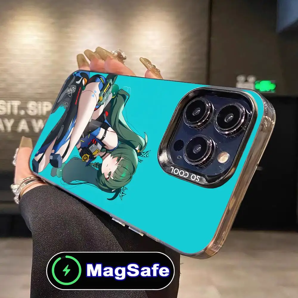 حافظة هاتف Zenless Zone Zero QingYi لهاتف iPhone 16 15 14 13 12 11 Pro Max Plus MagSafe غطاء حماية شفاف اللون جميل