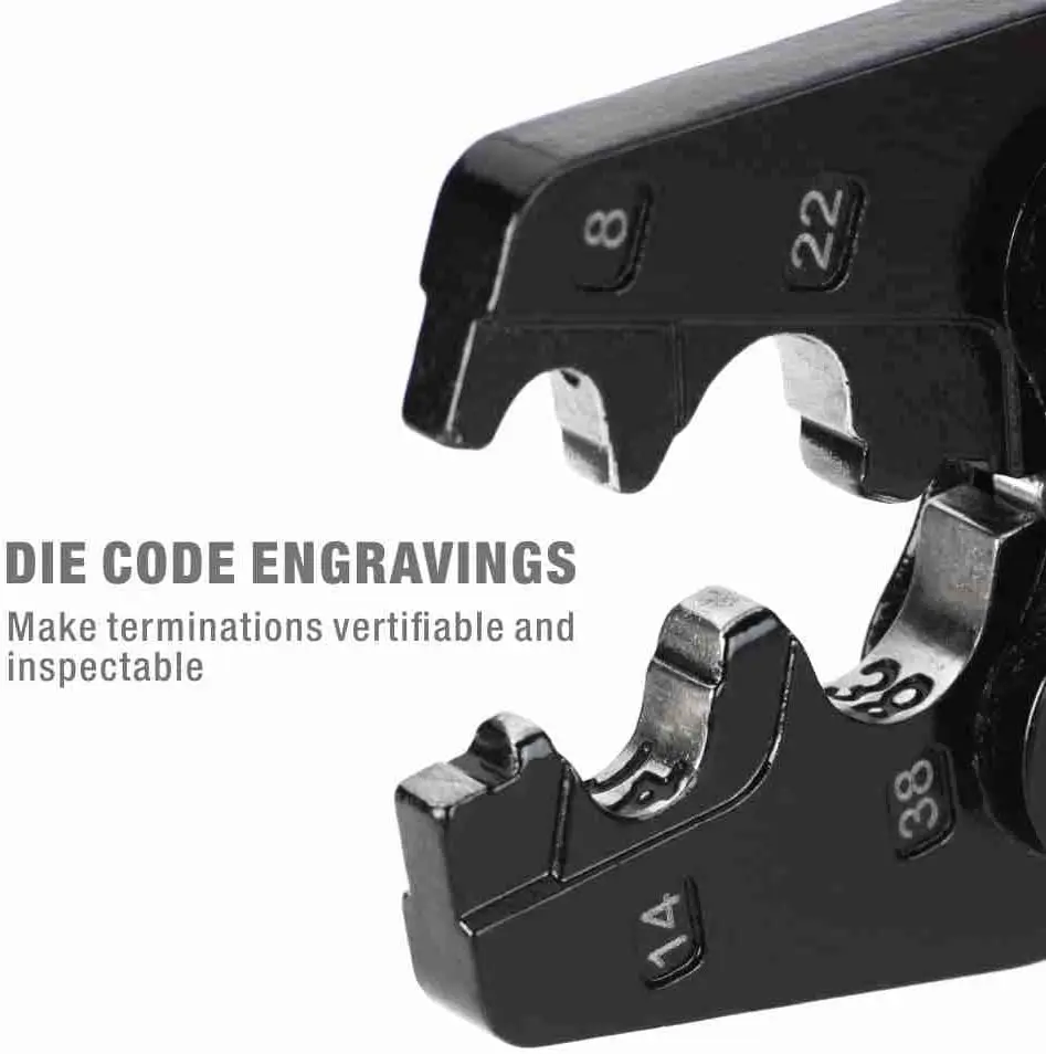 IWISS IWS-38 Crimping Plier AWG 8-2 for Non-Insulated Terminals/Butt/Splice/Open/Plug Connectors Crimper Wiring Repairs Tool