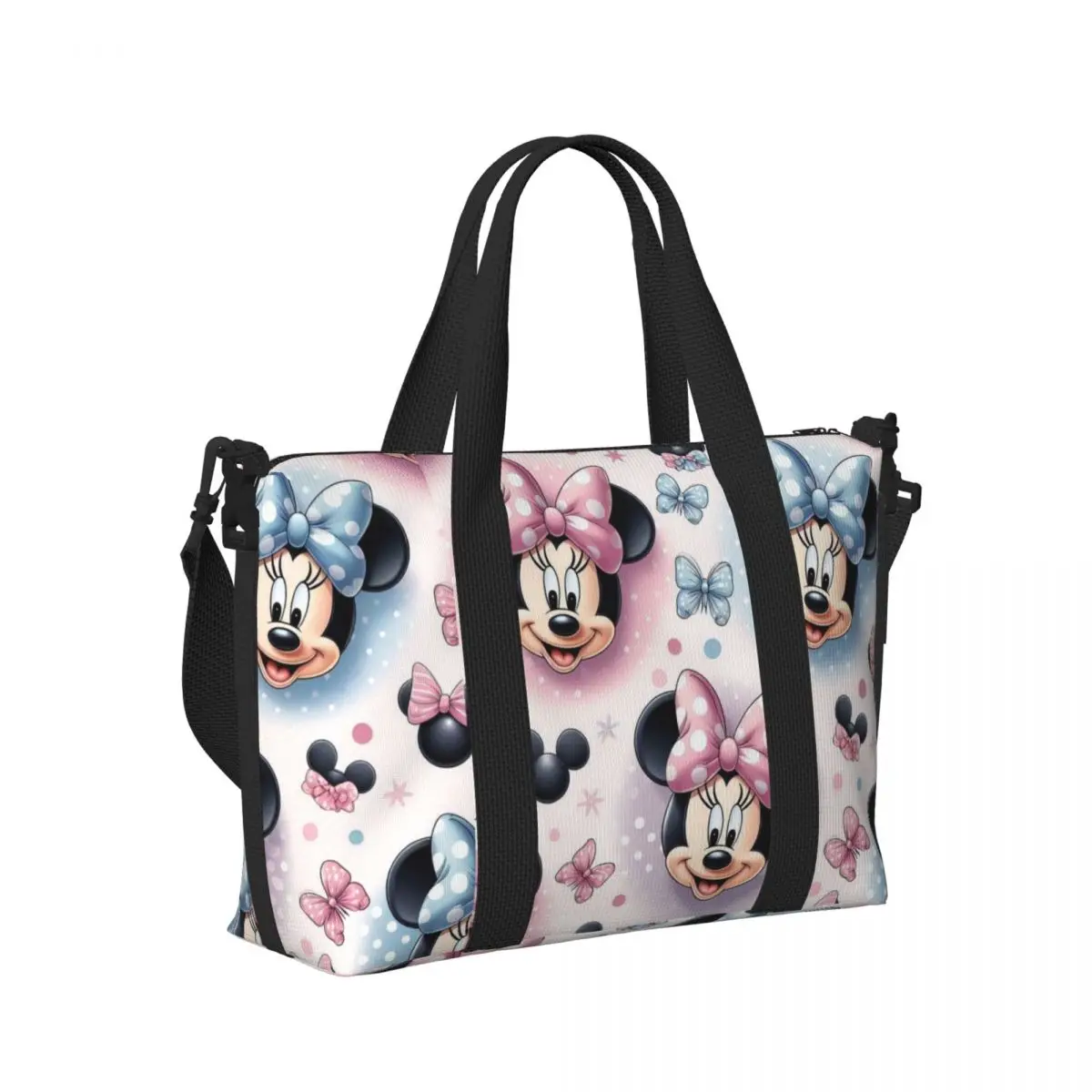 Custom Mickey Mouse Tote Bag for Women Large Capacity Beach Gym Travel Bags