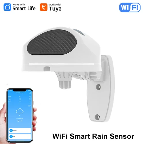 Haozee Tuya WiFi Sensor de lluvia inteligente al aire libre IP66 Detector de lluvia impermeable inalámbrico detección de lluvia en tiempo Real Monitor remoto