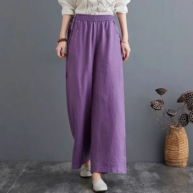 Pantalones de cintura alta para mujer otoño G tendencias 2025 todo medio nuevo en Xxl cómodo elástico Vintage Harajuku pantalones sólidos para mujer