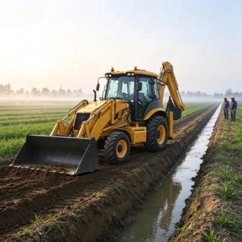 Front End Loader Backhoe with Attachment Digger Loader 4x4 for Landscaping Earthmoving Work Use Site Project