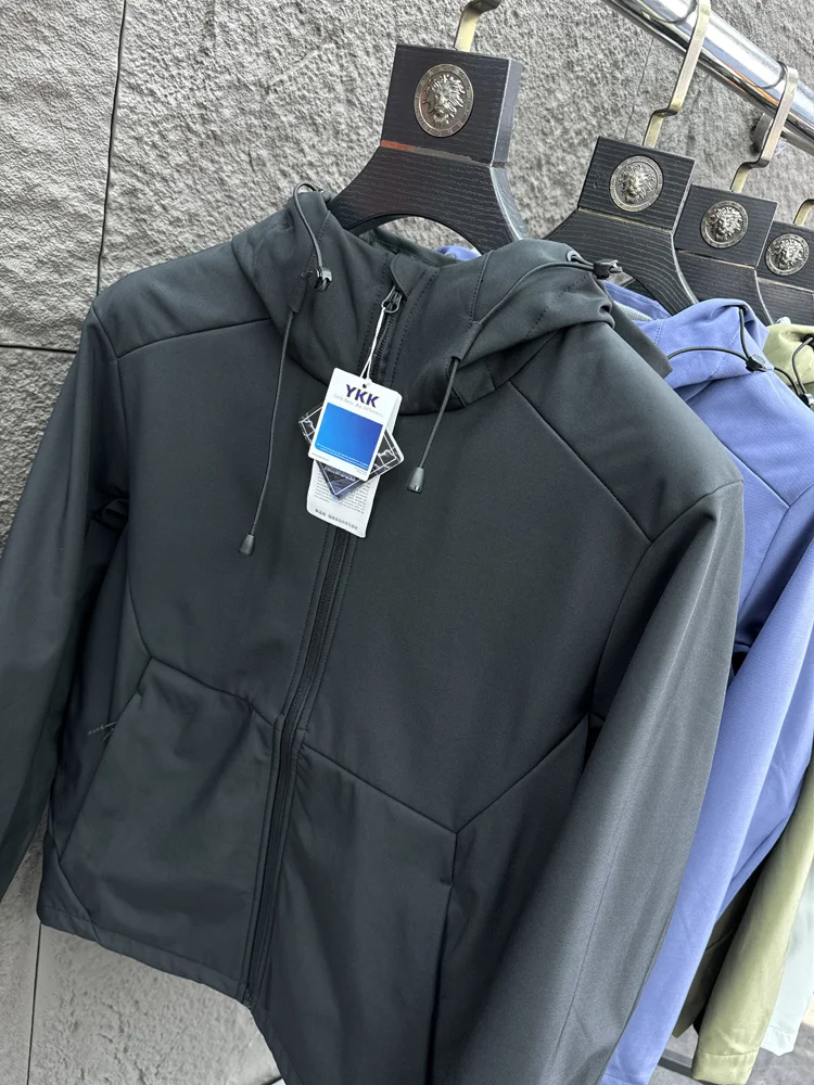 

Men's Outdoor Soft ell Jaet Fce Lined Casual Warmth Autumn Winter Faionable Hooded Functional Pampa& Stand Fit