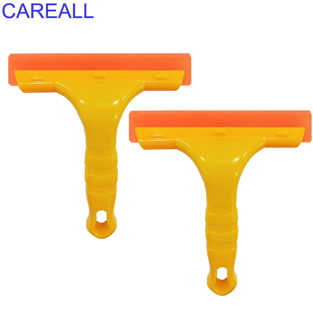 

CAREALL 2Pcs Handled Squeegee Rubber Blade Window Tints Tool Car Cleaning Glass Water Wiper Vinyl Wrap Scraper Snow Remover