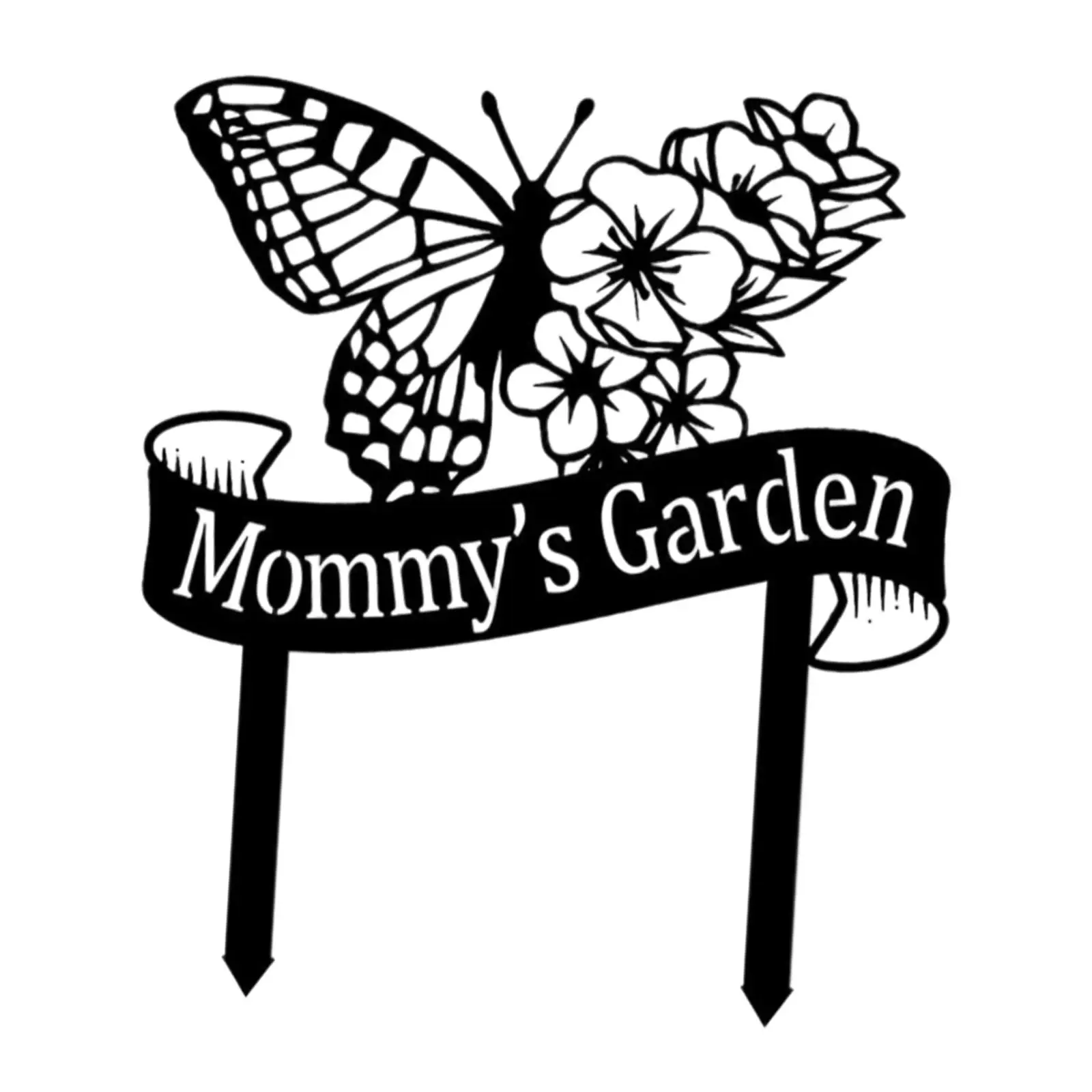 صورة ظلية على شكل فراشة مجوفة للحديقة، علامة خارجية لحديقة الشرفة