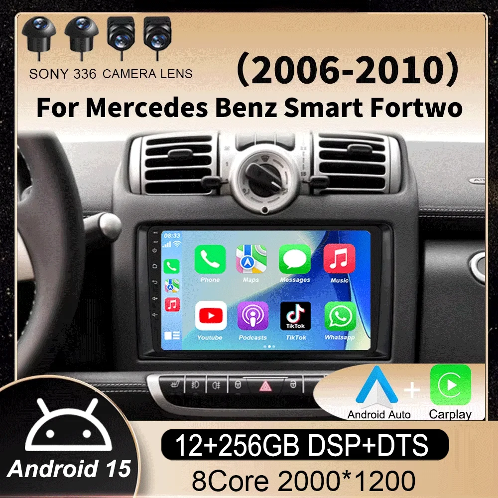 

Android 15 Car Multimedia Player For Mercedes Benz Smart Fortwo 2006 2007 2008 2009 2011-2015 Radio Auto Carplay Navigation GPS