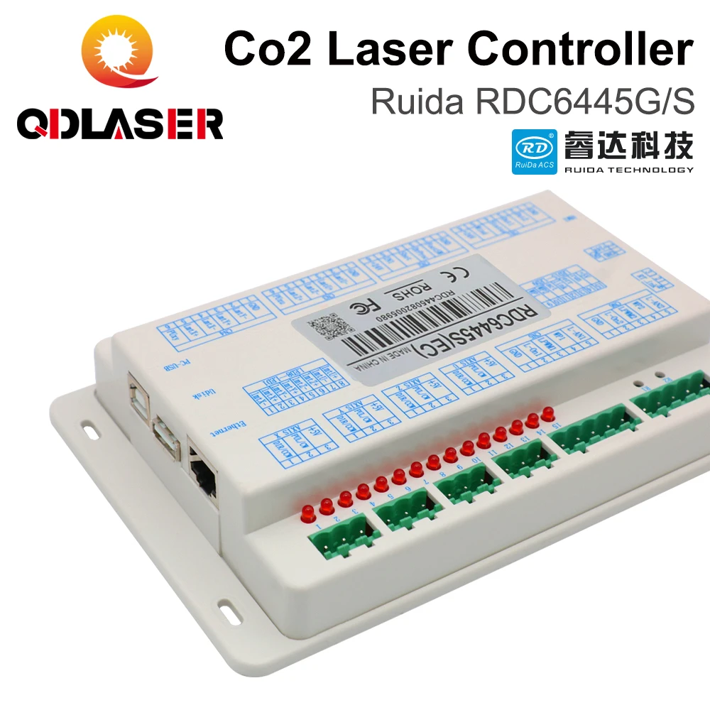 QDLASER Ruida RDC6445 RDC6445G/S Controller for Co2 Laser Engraving Cutting Machine Upgrade RDC6442 RDC6442G Controller