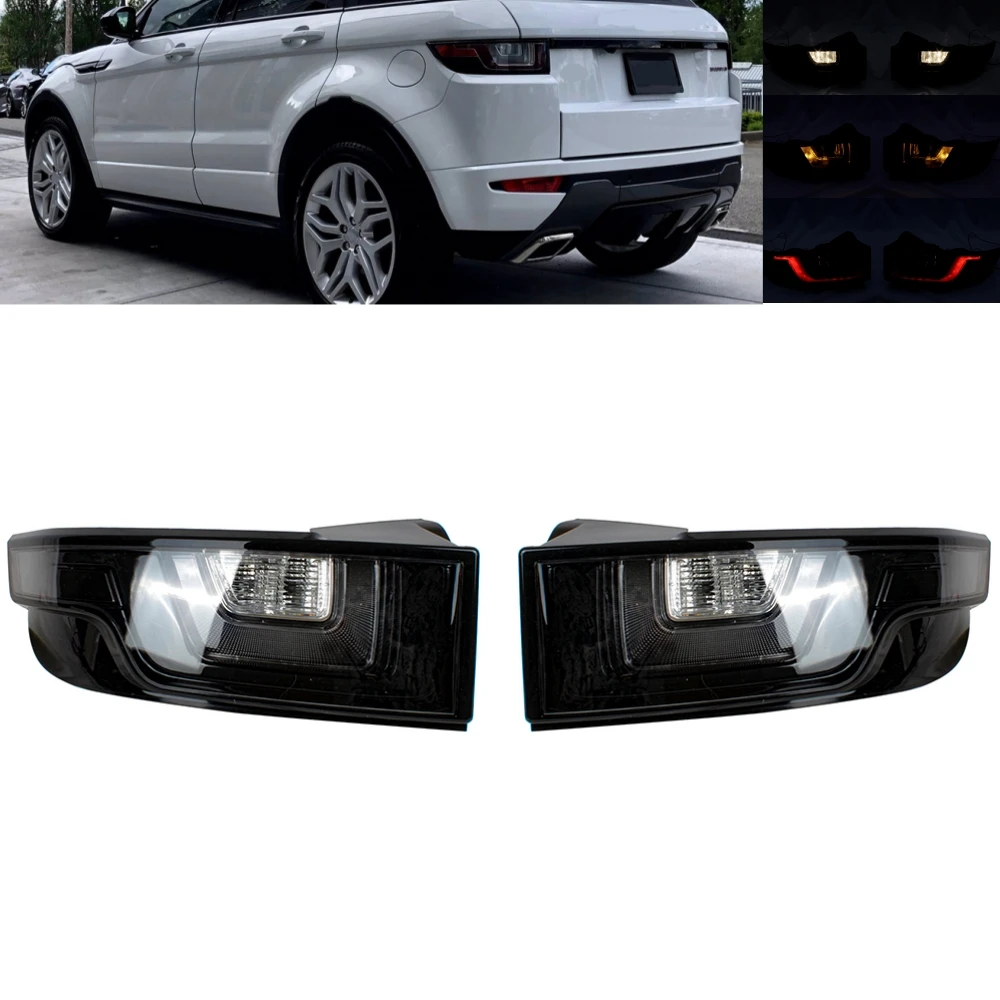 

Pair Left+Right Side Smoke Lens Rear Tail Lamp Light With LED Bulbs LR072649 LR072648 For Land Rover Evoque 2016 2017 2018 2019