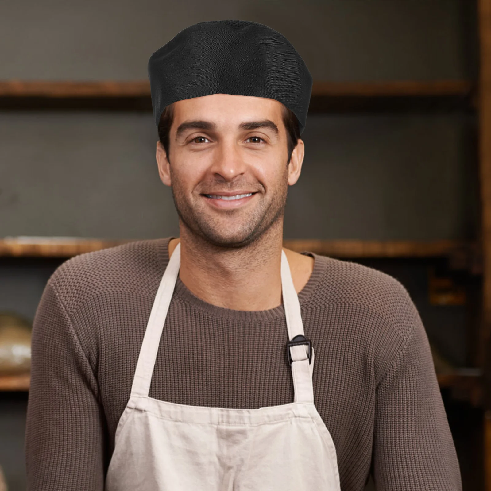 Gorro de Chef, uniforme de trabajo de cocinero, cocina, cómodo, portátil, estilo de servicio de tela